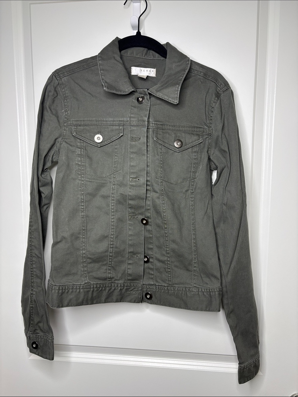Kenar Women's Olive Jacket with Button Front